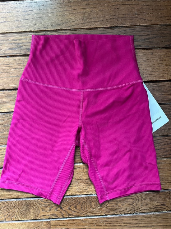 lululemon athletica Pants - Lululemon Berry Pink Align Ribbed High Rise 8" Shorts Size 4 NWT